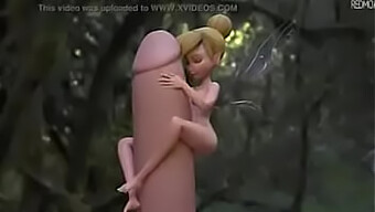 Bomba Blondă Tinker Bell Călărește Sălbatic Cu Un Penis Monstru