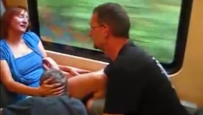 German Public Sex: A Threesome On A Train