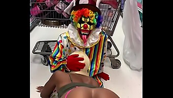 Big Ass Clown Gets Her Throat Worked On In Group Sex