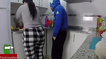 Blowjob And Cock Licking In A Steamy Kitchen Session