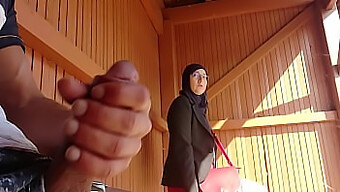 A Young Boy'S Big Dick Surprises A Muslim Girl Waiting For The Bus