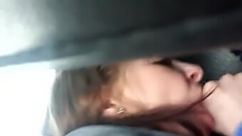 Sloppy Girlfriend Sucks In Car With Homemade Feel