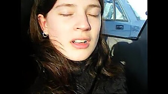 Young Girl Pleasures Herself In Car