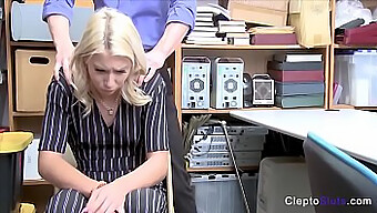 Blonde Teen Gets Busted For Stealing And Gets Fingered And Sucked