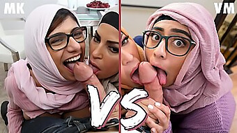 Arabska Piękność Mia Khalifa Bierze Udział W Pokazie Dużych Cycków Z Violet Myers.